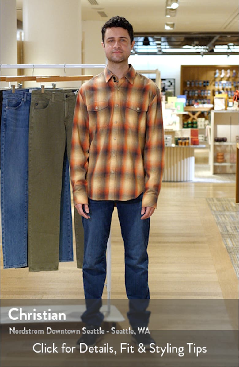 Ranchero Trim Fit Plaid Cotton Button-Up Shirt, sales video thumbnail