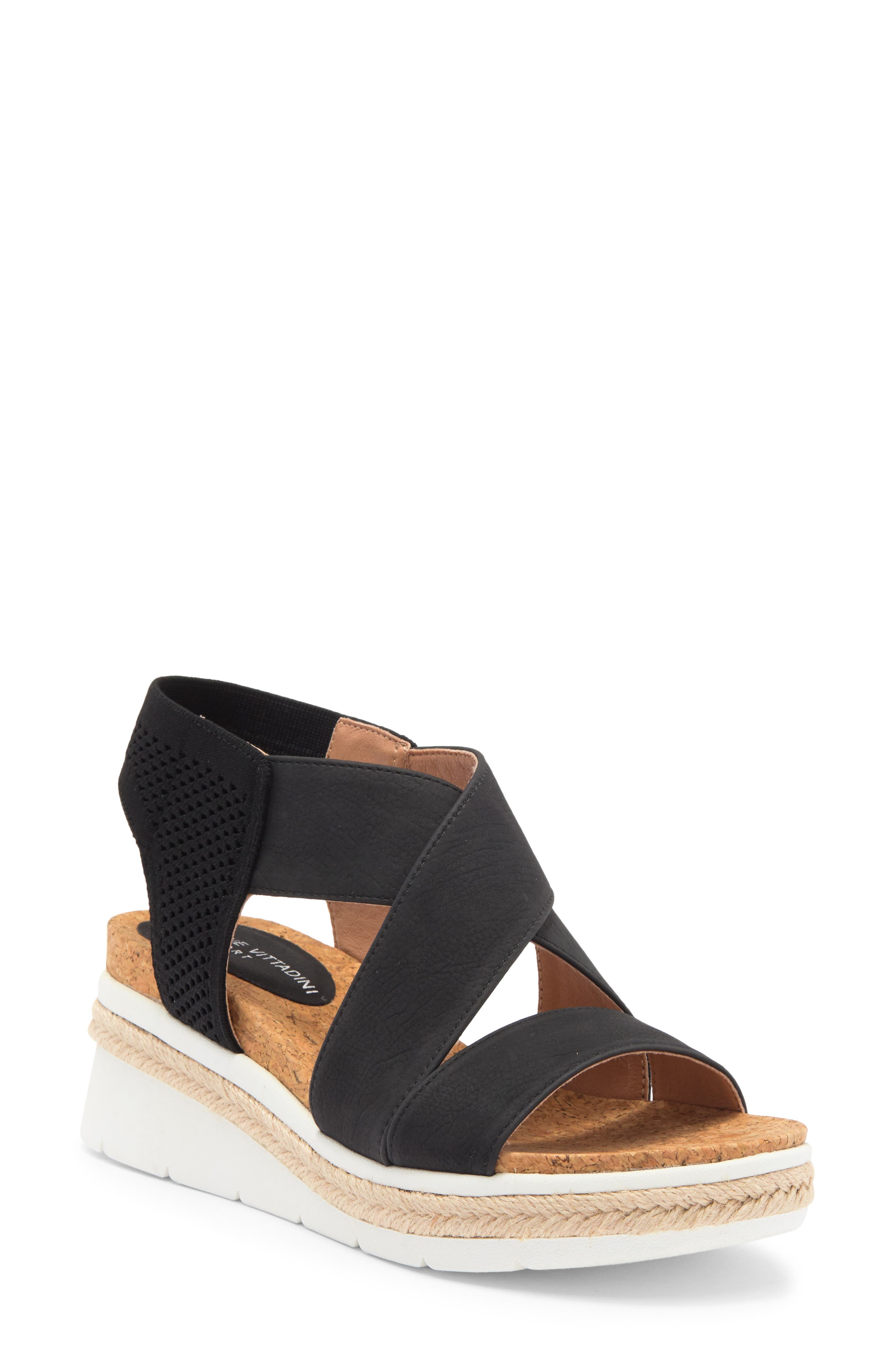 Adrienne Vittadini Carri Platform Wedge Sandal, Main, color, 