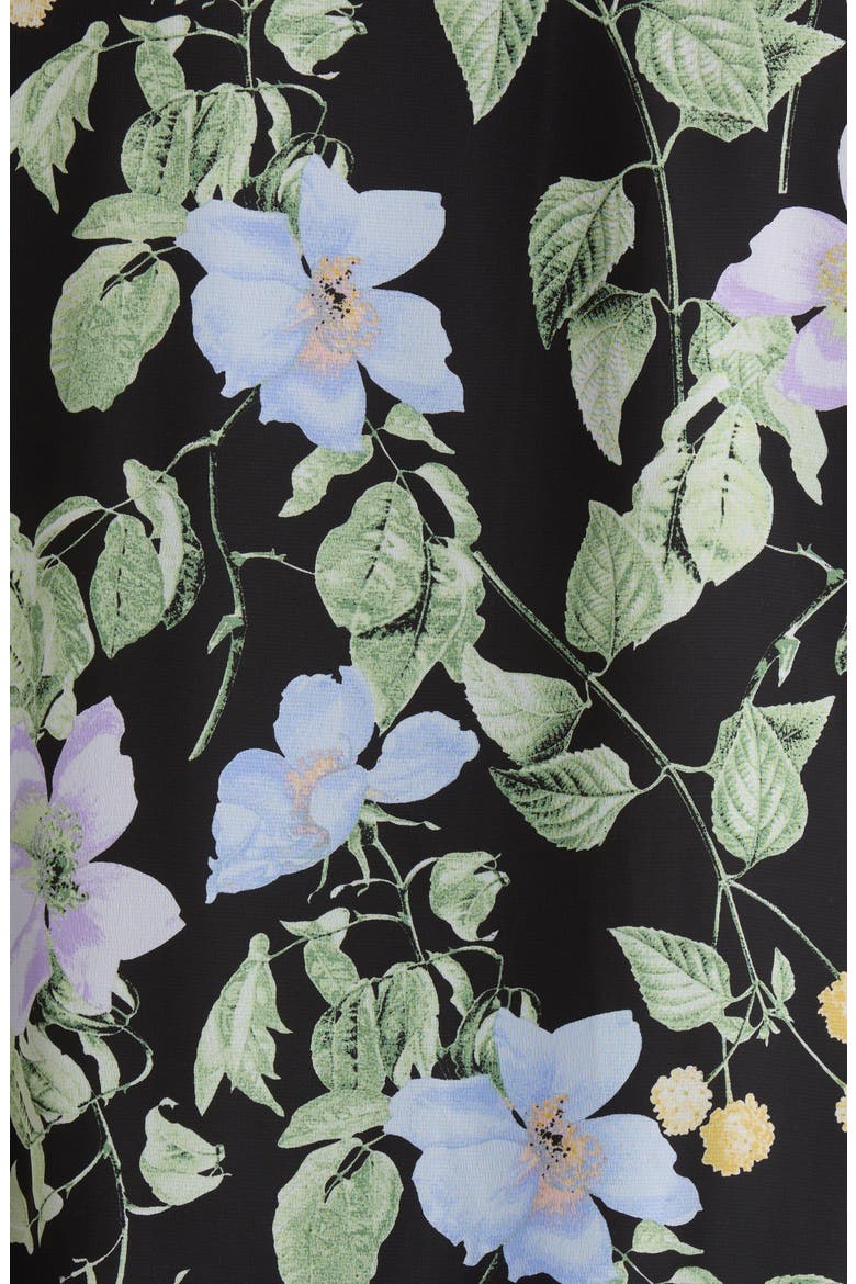 Floral Print Ruffle Shirt, Alternate, color, BLACK MULTI