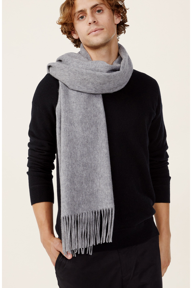 Cleo Cashmere Scarf, Alternate, color, Heather Grey