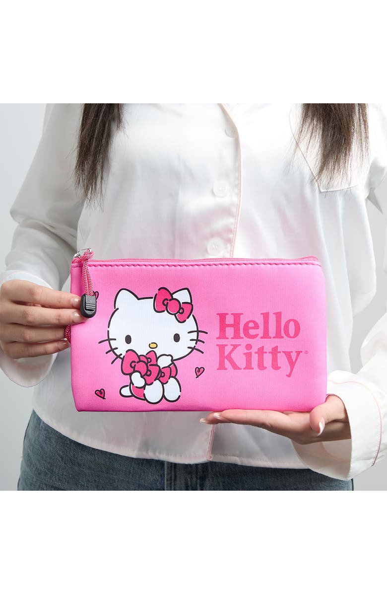 Hello Kitty Pink Neoprene Zip Pouch Makeup Bag for Travel, Alternate, color, Pink