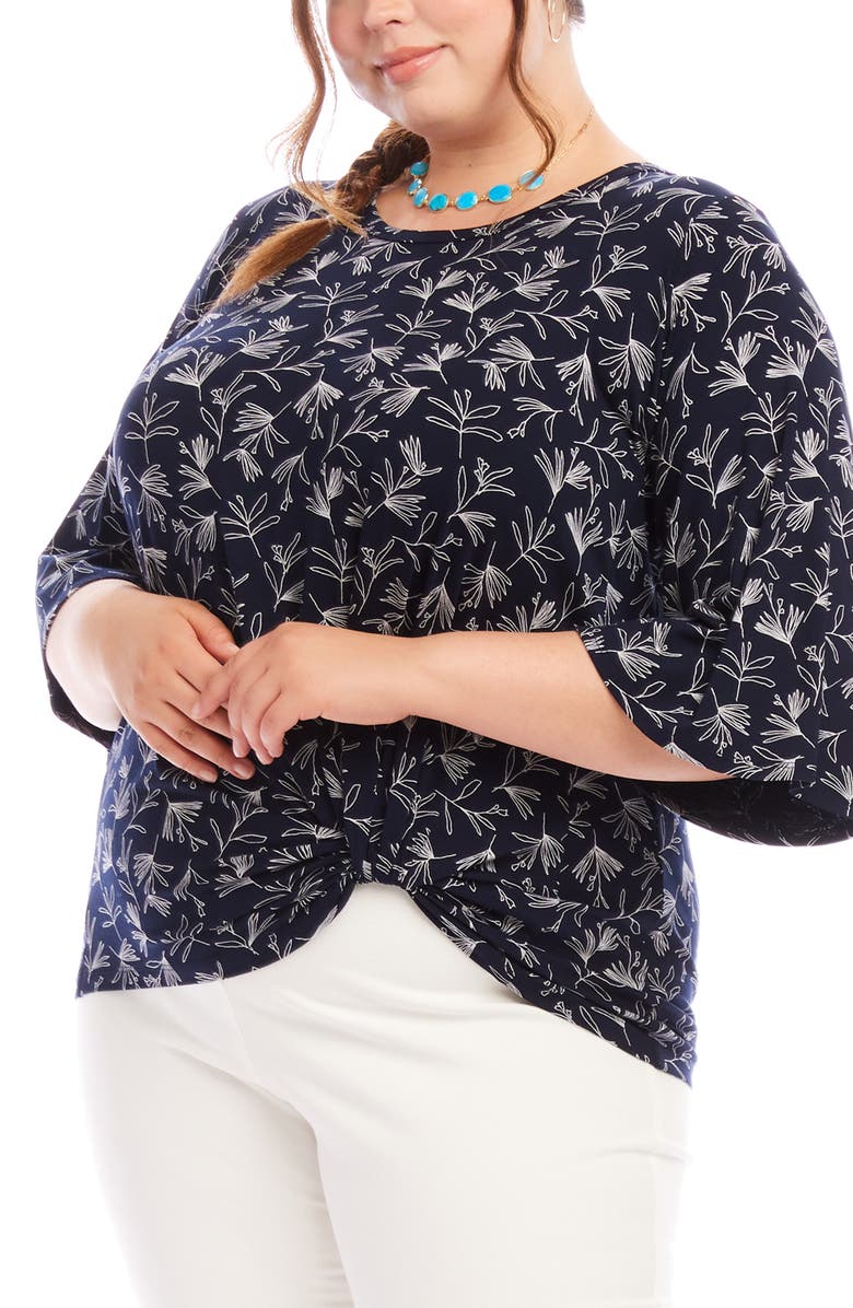 Karen Kane Floral Flare Sleeve Pick-Up Top, Alternate, color, Print