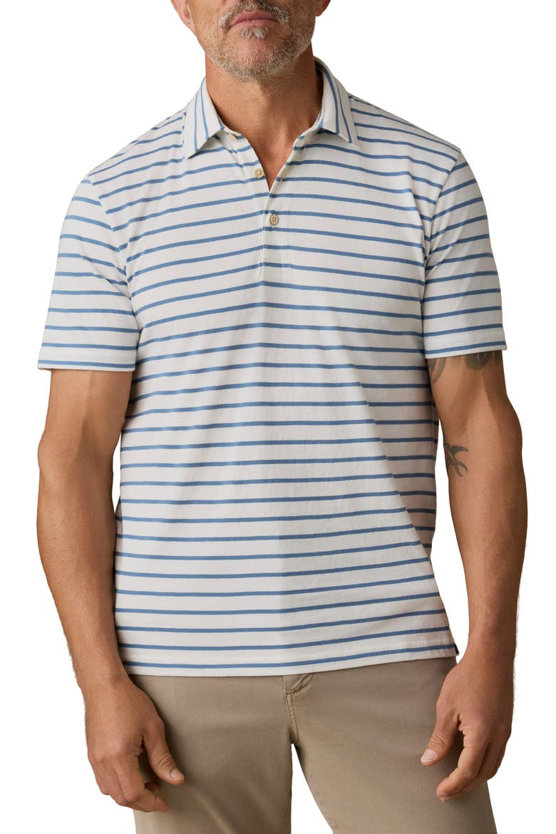 Retreat Stripe Short Sleeve Polo, Main, color, WHITE MARINE STRIPE