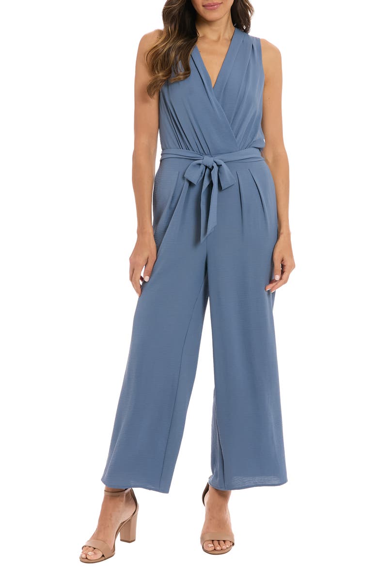 London Times Surplice Pleated Jumpsuit, Main, color, 