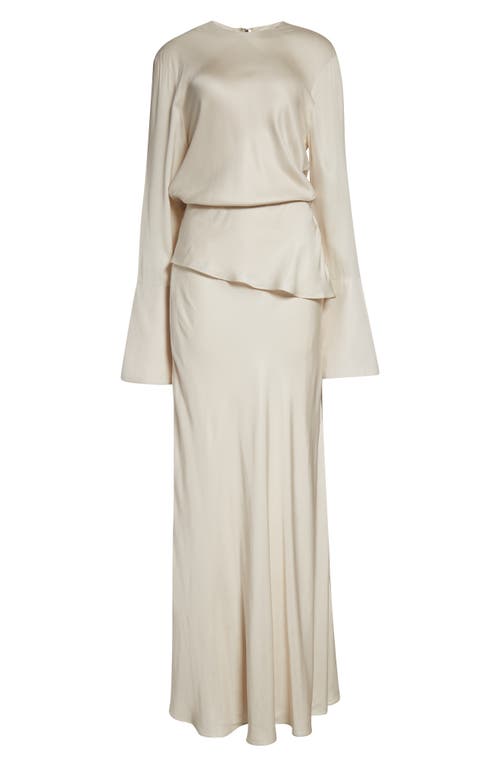 Brandon Maxwell The Violet Tiered Fluid Twill Maxi Dress In White