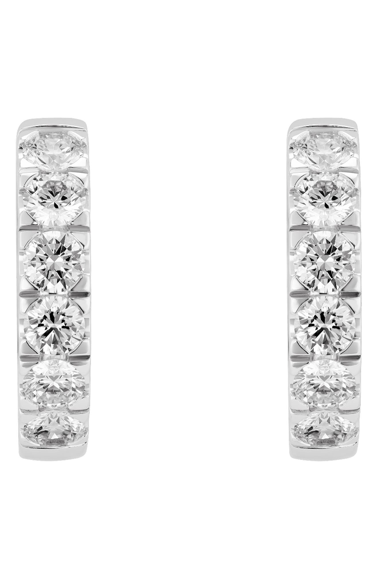 LIGHTBOX LIGHTBOX 1.2-CARAT LAB GROWN DIAMOND HUGGIE HOOP EARRINGS