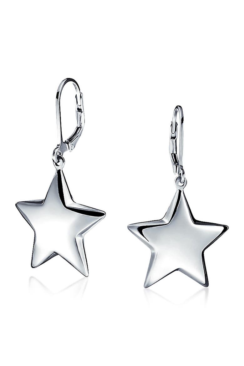 Sterling Silver Star Dangle Earrings, Main, color, SILVER