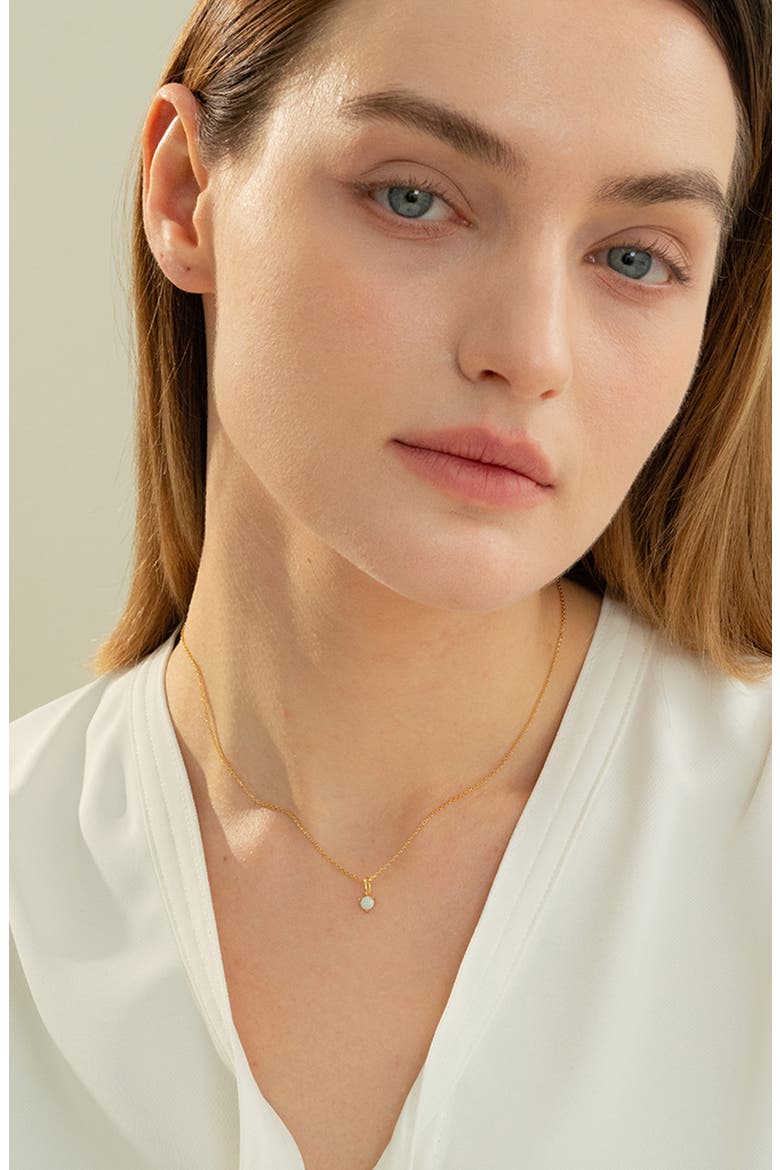 Sterling Silver 18k Gold Plated Izel Necklace Dainty Unique Trendy, Alternate, color, Gold