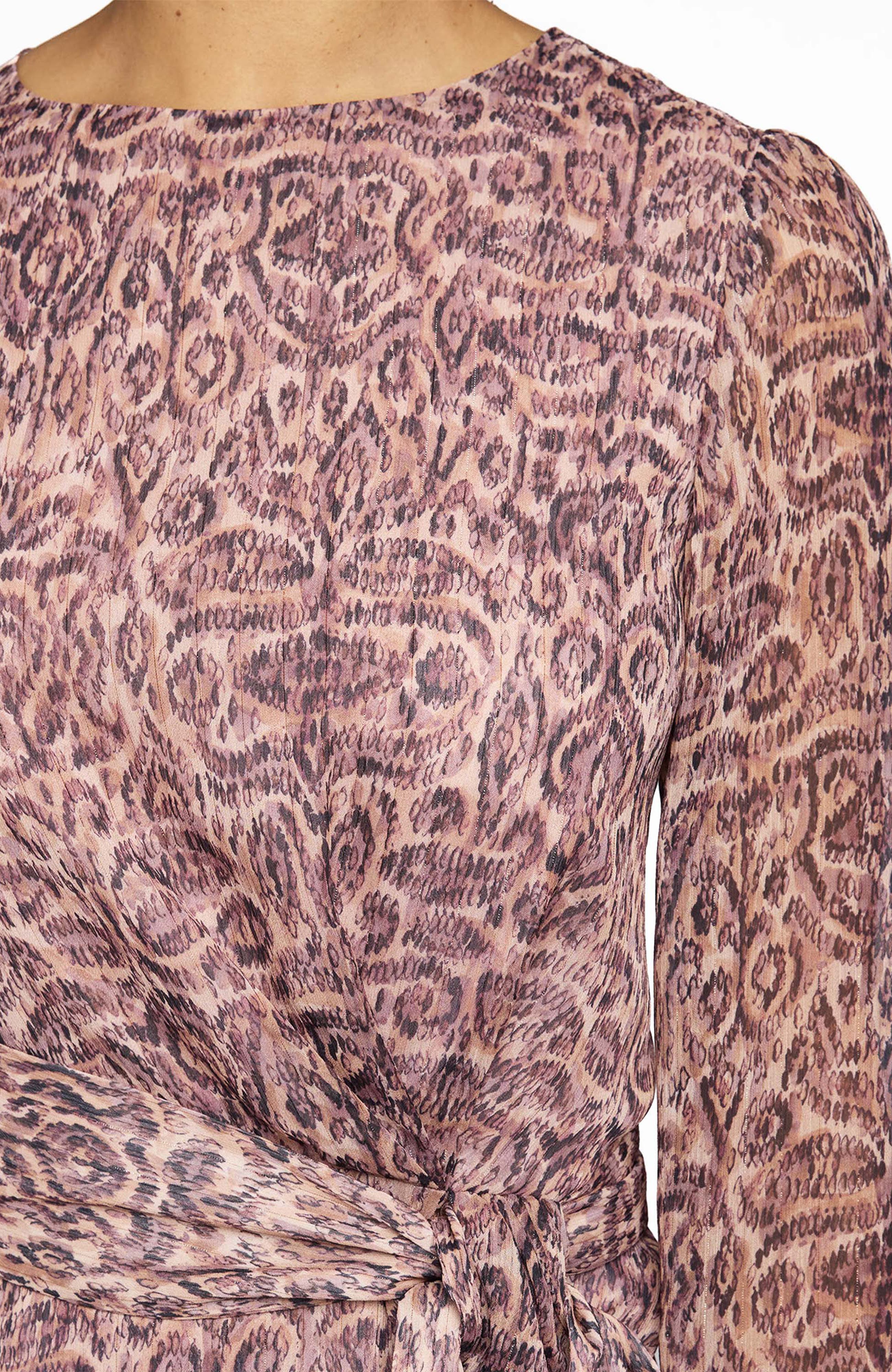 Darya Long Sleeve Dress in Printed Georgette - image 2