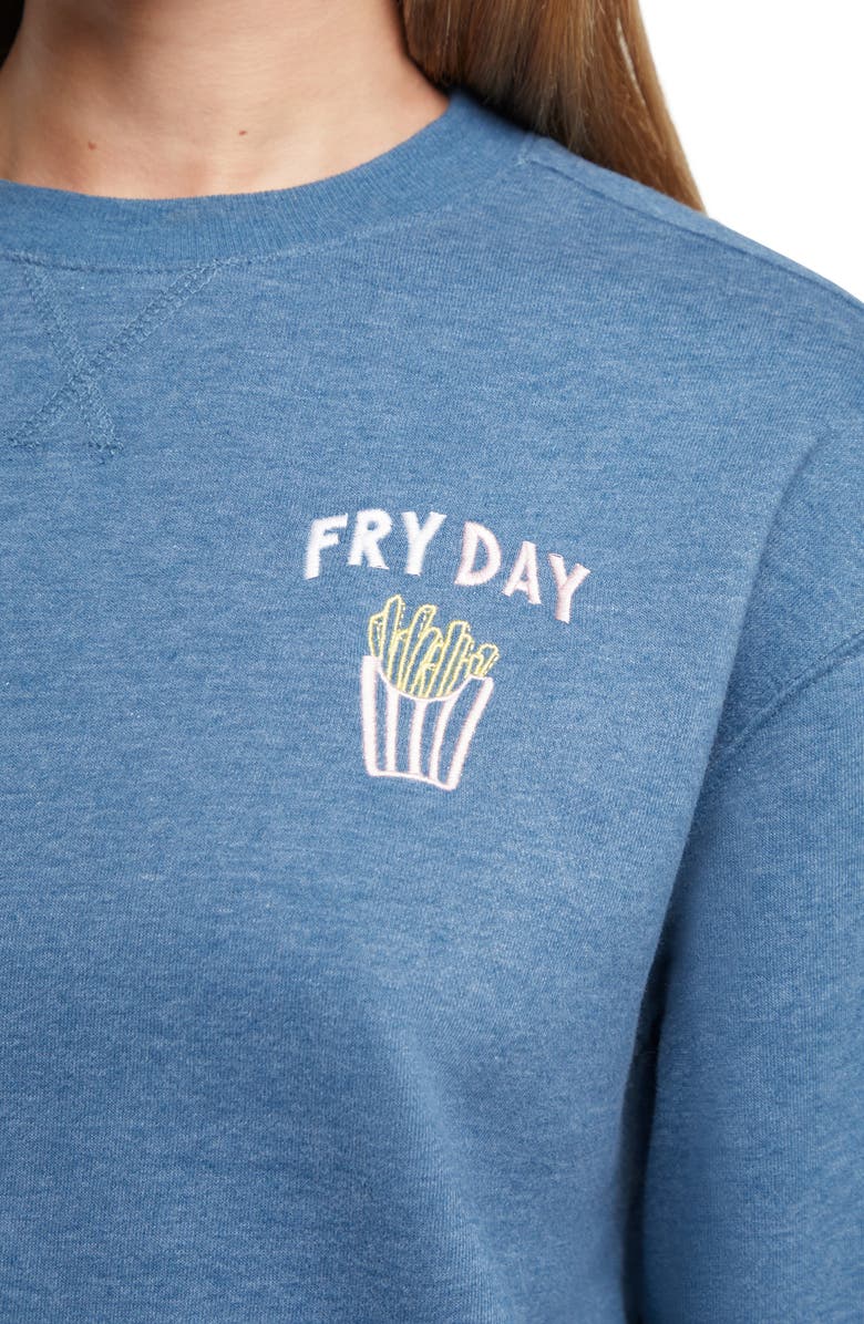 Wildfox Fry Day Charlie Graphic Sweatshirt, Alternate, color, Gibraltar Sea