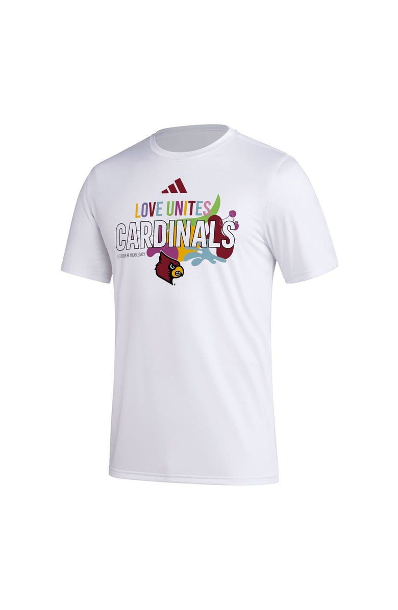 adidas Men's adidas x Rich Mnisi Pride Collection White Louisville Cardinals Pregame AEROREADY T-Shirt, Alternate, color, White