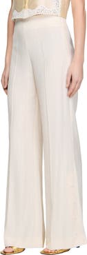 SANDRO Buttoned-slit straight-leg trousers
