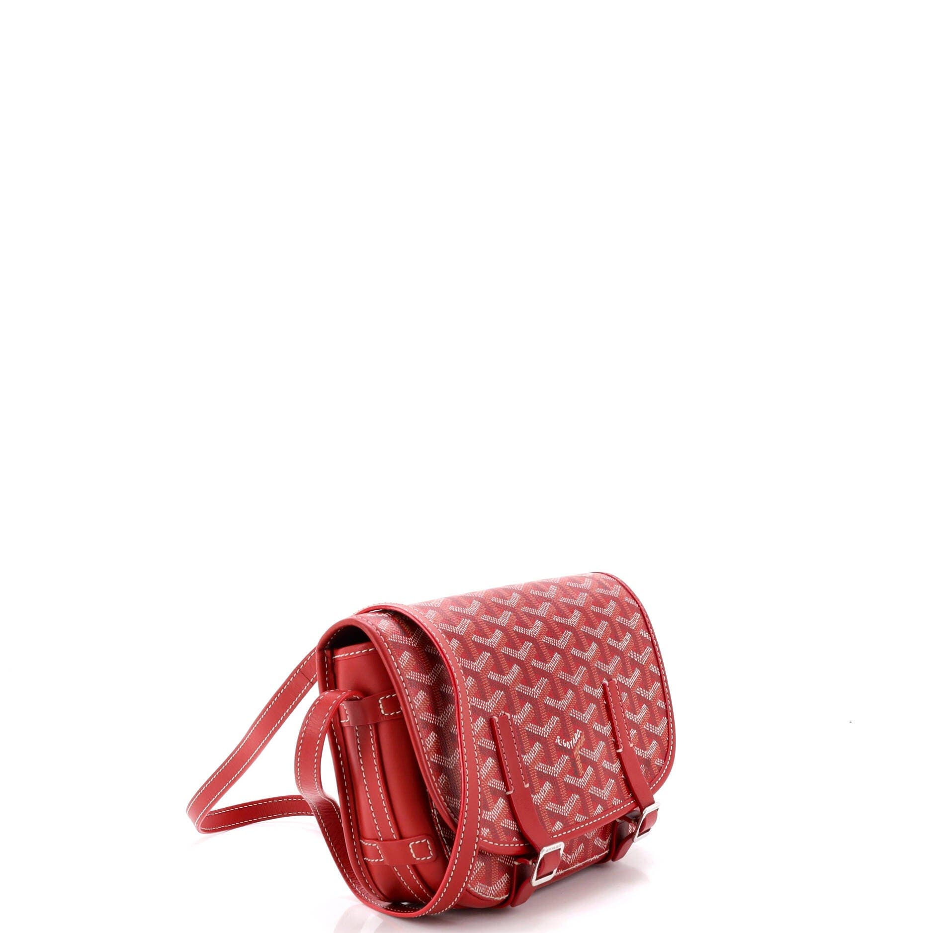 Belvedere Messenger Bag Coated Canvas with Leather PM, Alternate, color, Red