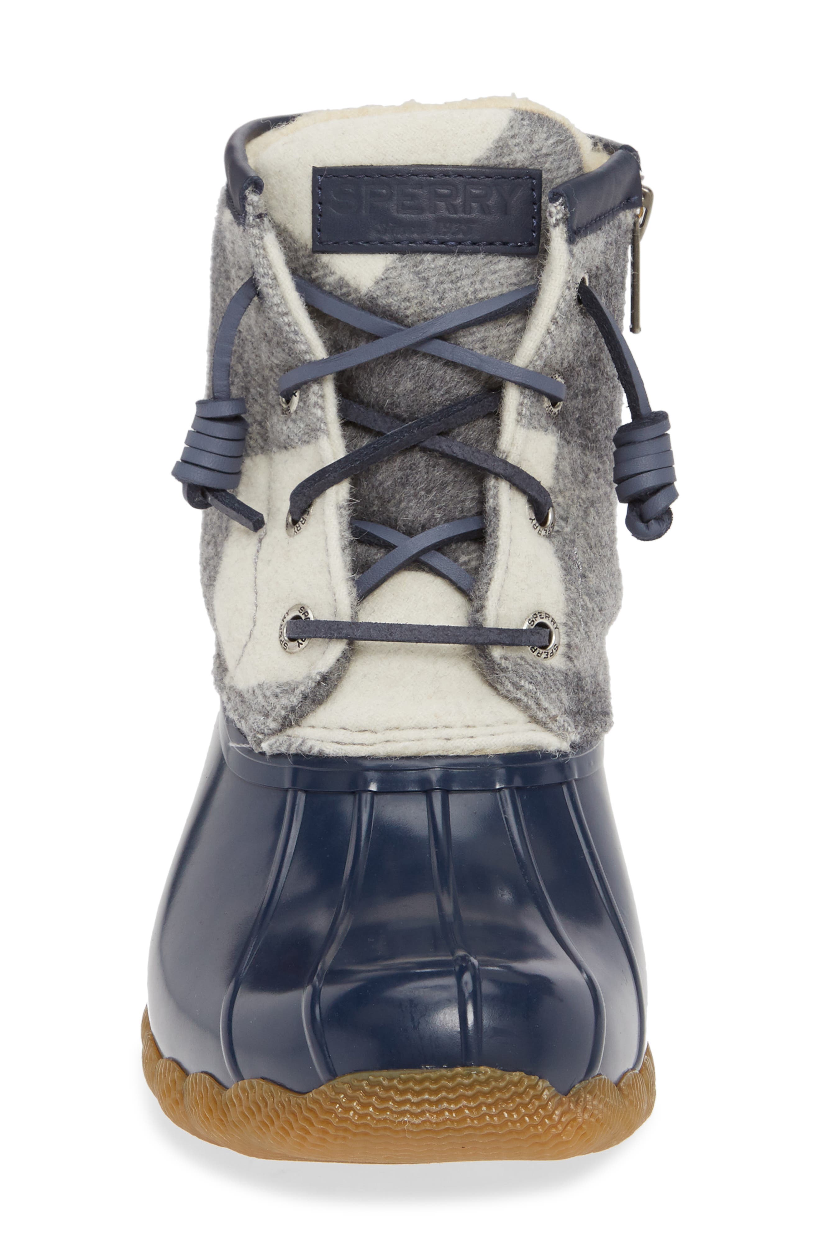 Saltwater Rain Boot, Alternate, color, GREY/ NAVY FABRIC