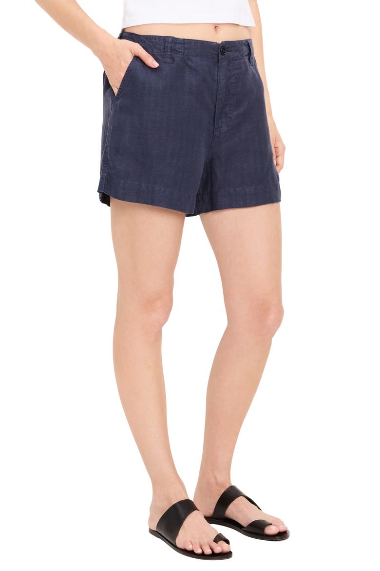 Dara Clean Front Linen Blend Shorts, Alternate, color, NOCTURNAL