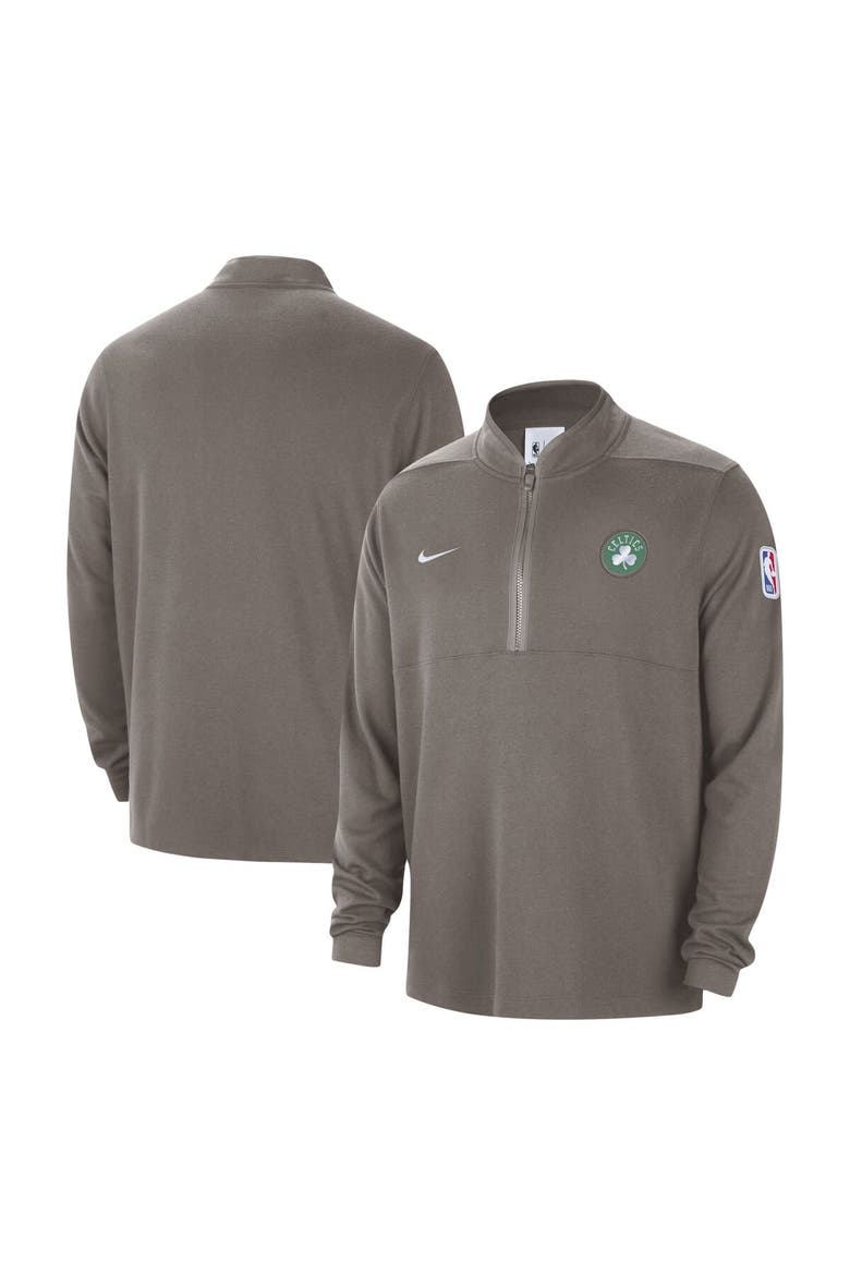 Men's Nike Olive Boston Celtics Authentic Performance Half-Zip Jacket, Alternate, color, Olive