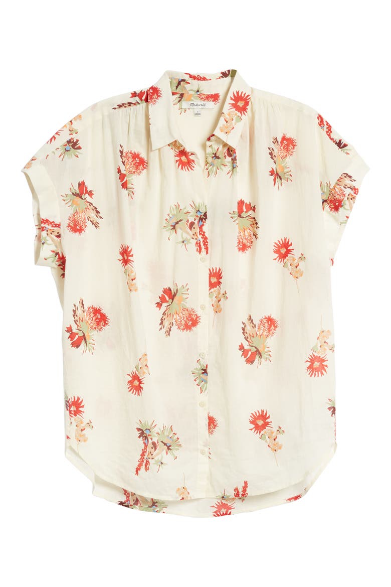 Central Cactus Floral Shirt, Alternate, color, ANTIQUE CREAM