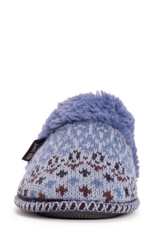 Muk Luks Frida Faux Fur Lined Scuff Slipper In Blue
