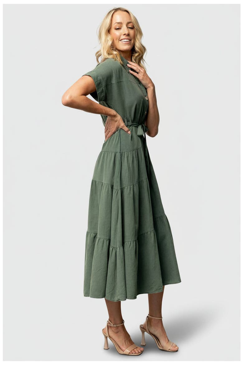 Logan Button Up Dress, Alternate, color, Green