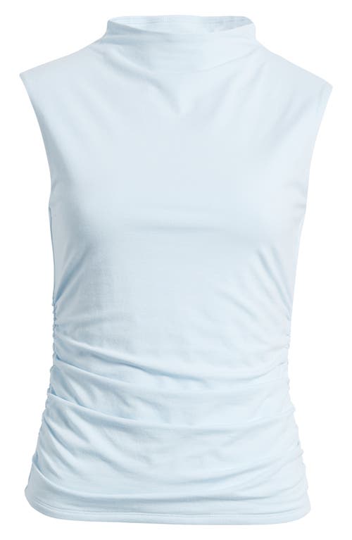 Open Edit Ruched Mock Neck Tank In Blue