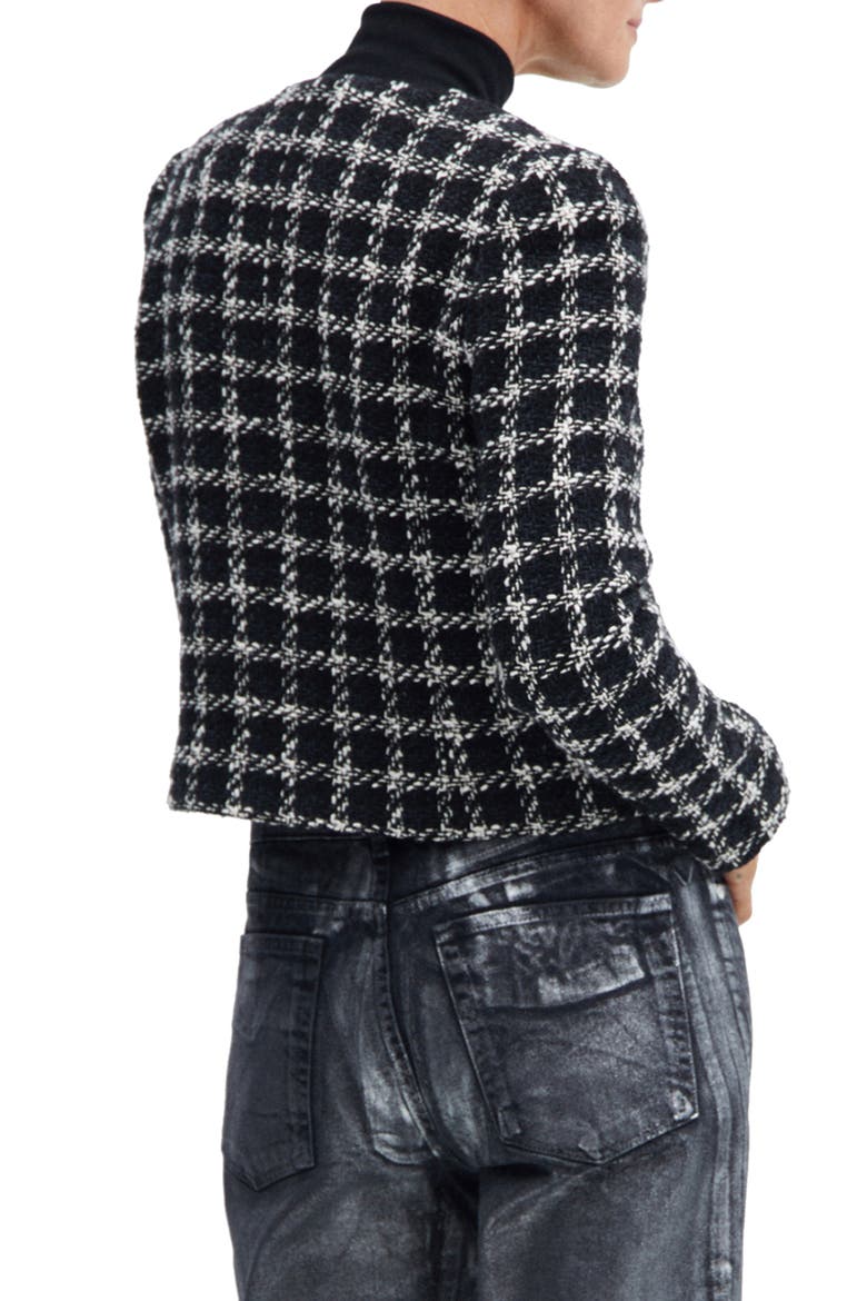 Floral Tweed Blazer, Alternate, color, BLACK