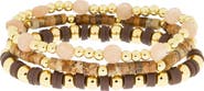 MARLYN SCHIFF Set of 3 Beaded Stretch Bracelets