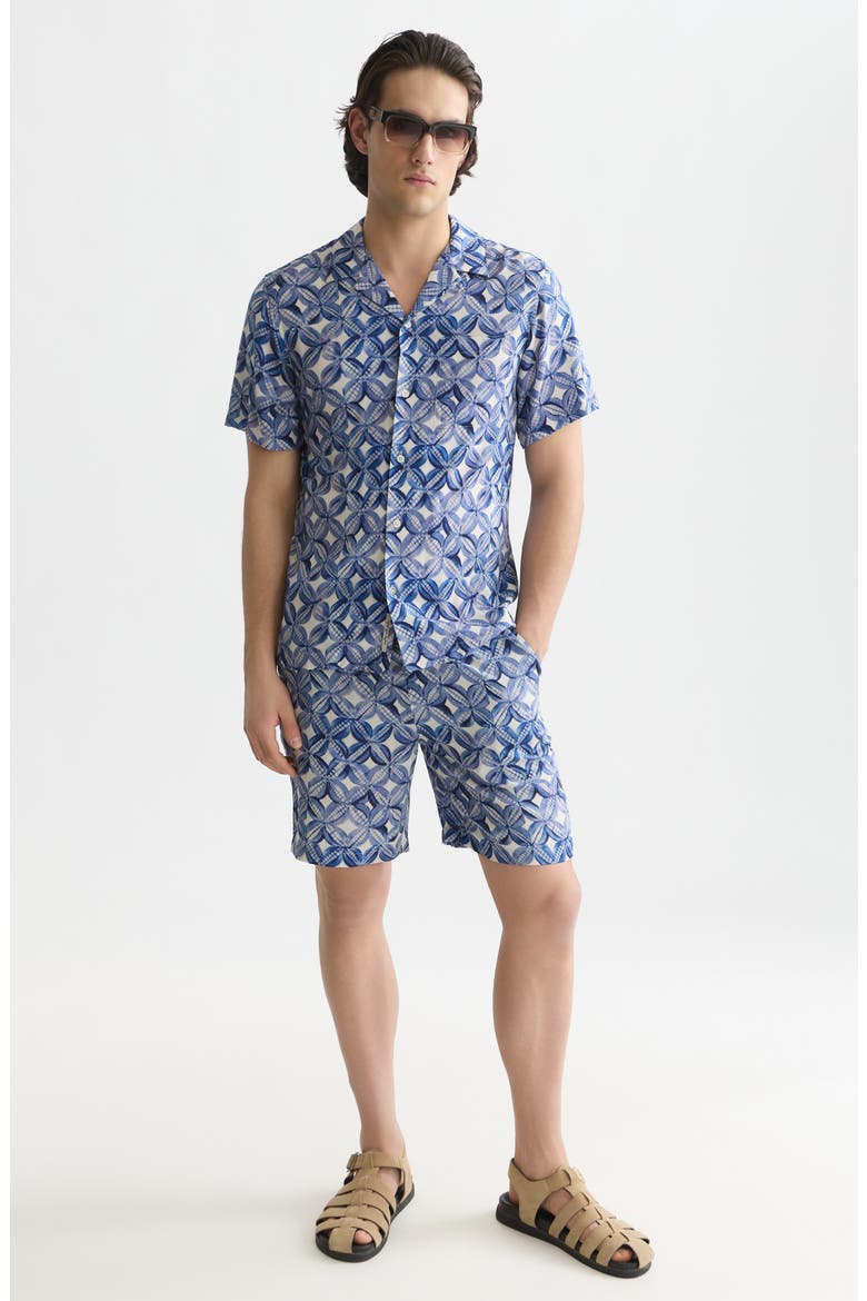 Tile Print Camp Shirt, Alternate, color, TILES FLOWER BLUE