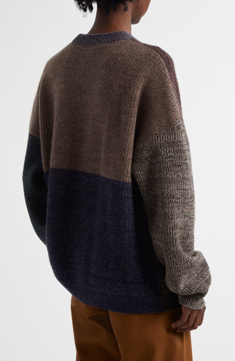 Waste Yarn Project Odd Colorblock One of a Kind Sweater, Alternate, color, Dark/ Med Multi