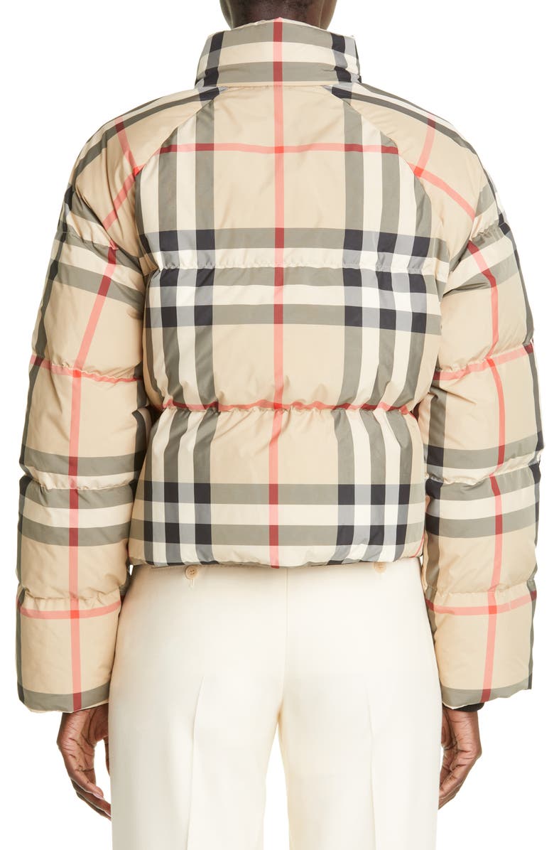 Burberry Alshamar Check Down Puffer Jacket, Alternate, color, 