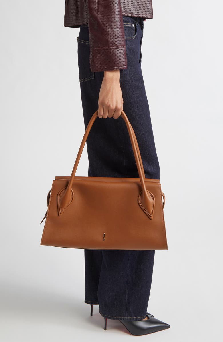 Christian Louboutin Medium Baguette Leather Shoulder Bag, Alternate, color, Cuoio