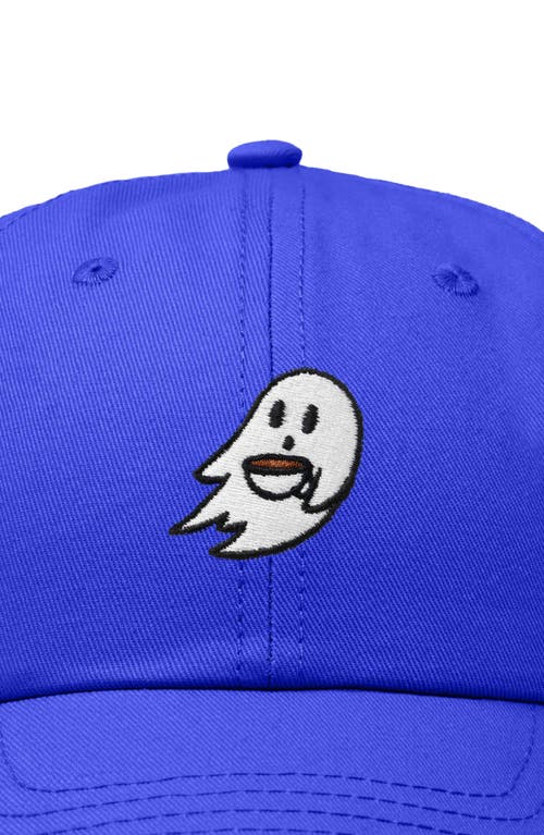 Dalix Coffee Ghost Embroidered Hat In Royal Blue