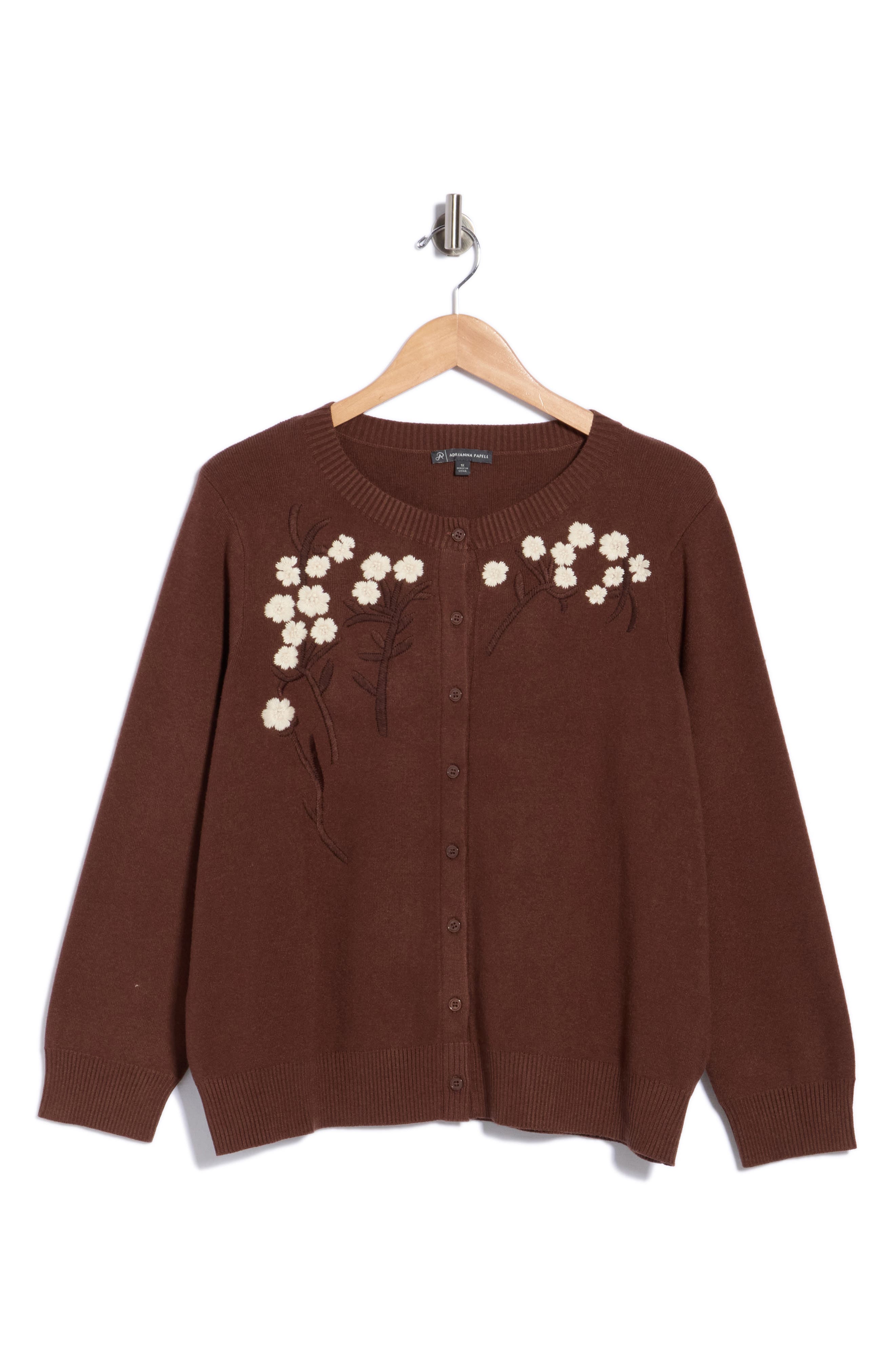 Embroidered Crewneck Cardigan