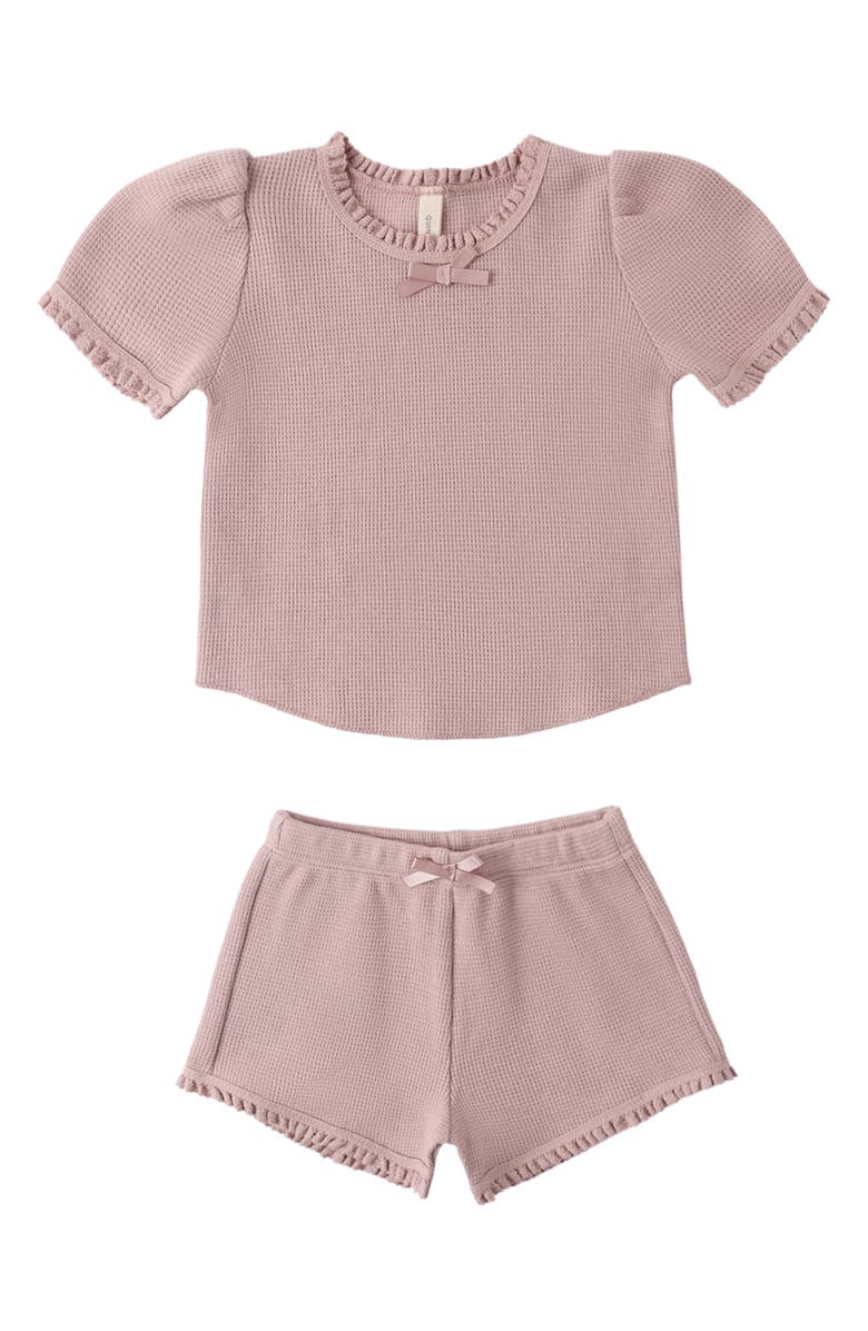 QUINCY MAE Kids' Ruby Waffle Knit Top & Bloomers Set, Alternate, color, Mauve