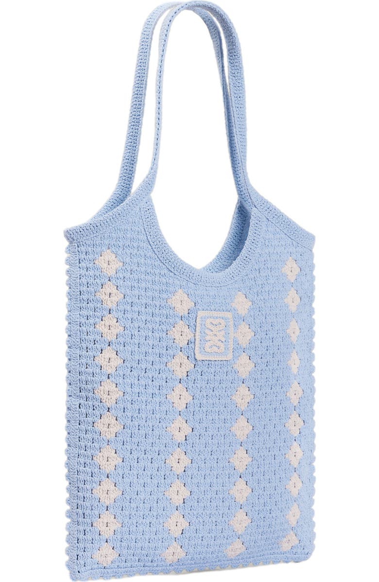 SANDRO Two-tone crochet bag, Alternate, color, Sky Blue
