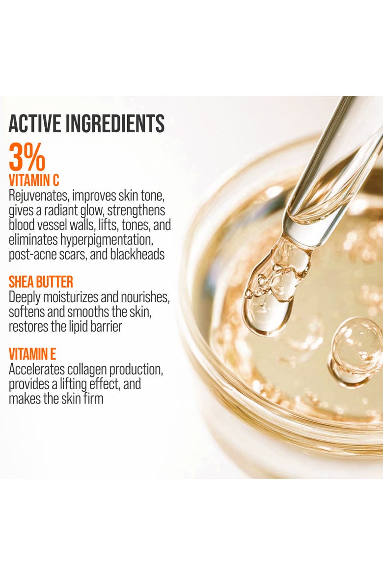 Face moisturizer with Vitamin C for Radiance & Lifting with 3D Massage Applicator, Alternate, color, White