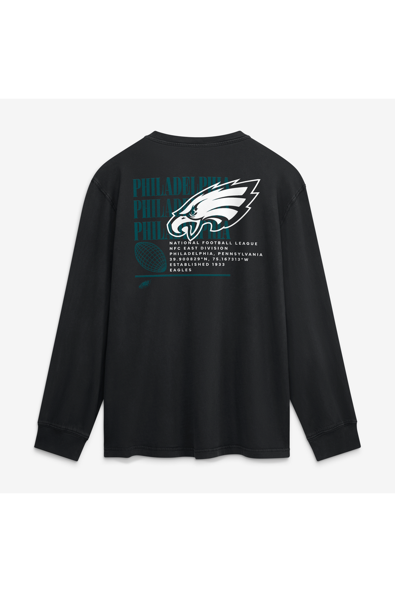 Men's Fanatics Black Philadelphia Eagles Relaxed Fullback Drive Long Sleeve Fashion Top, Alternate, color, Black