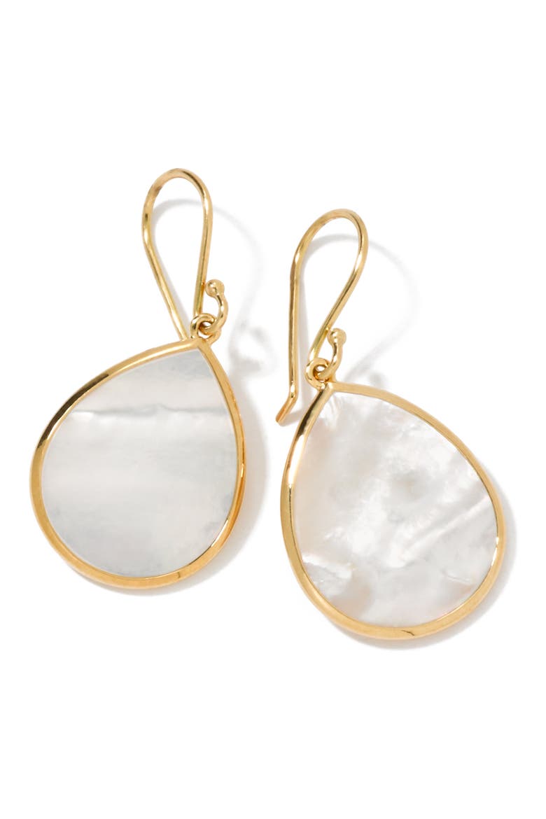 Rock Candy Mini Mother of Pearl Teardrop Earrings, Main, color, YELLOW GOLD/ MOTHER OF PEARL