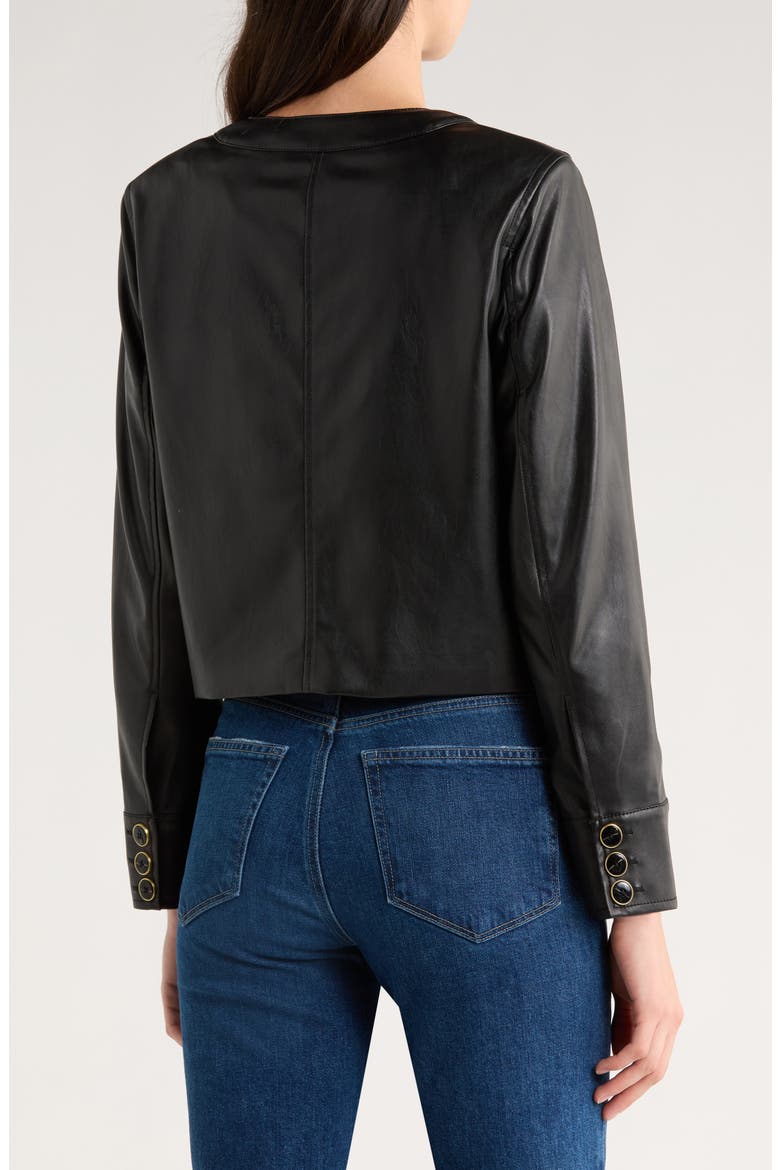 Verity Faux Leather Jacket, Alternate, color, BLACK
