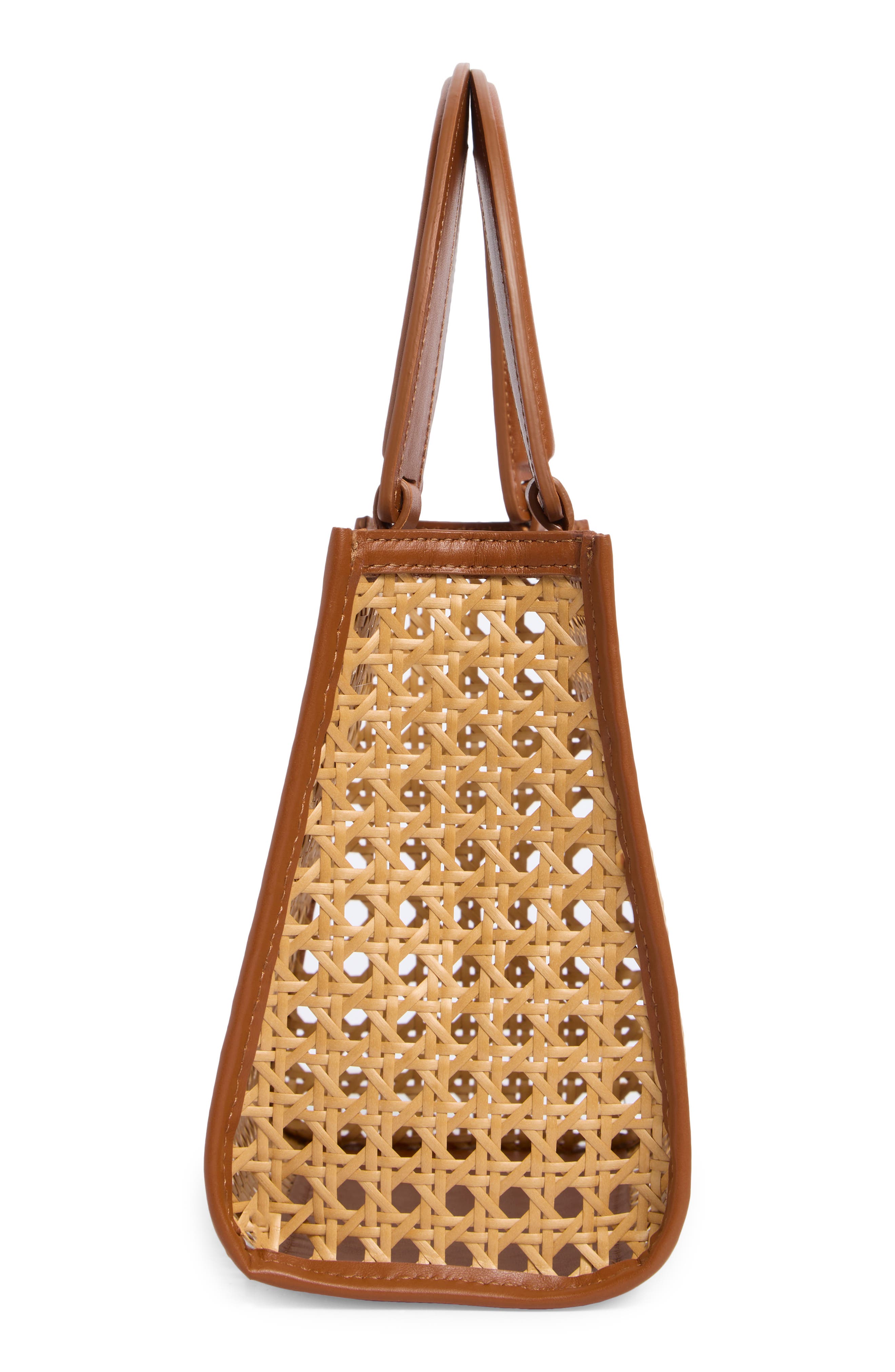 Reformation Emma Mini Top Handle Bag, Alternate, color, Natural Rattan