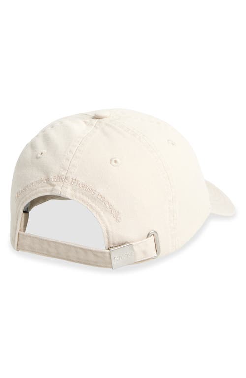 Ganni Womens Egret Washed Logo-embroidered Cotton-canvas Cap