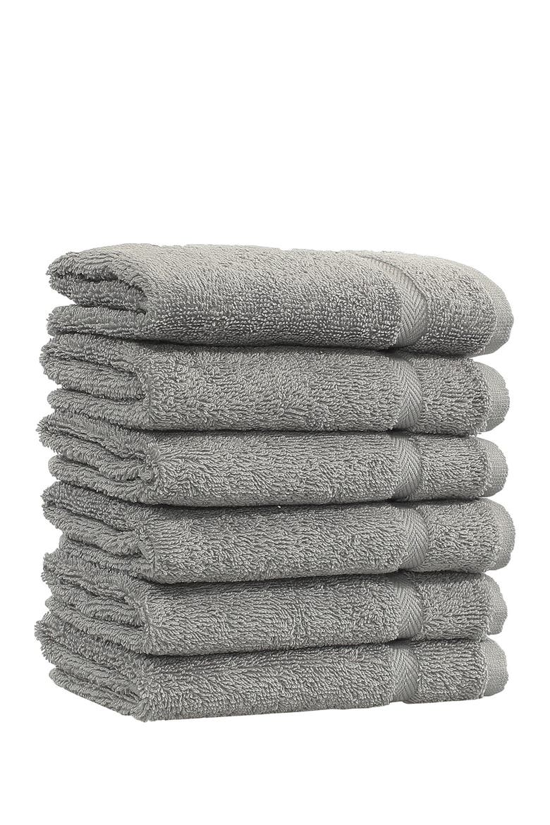 Denzi Washcloths - Set of 6 - Dark Grey, Alternate, color, DARK GREY