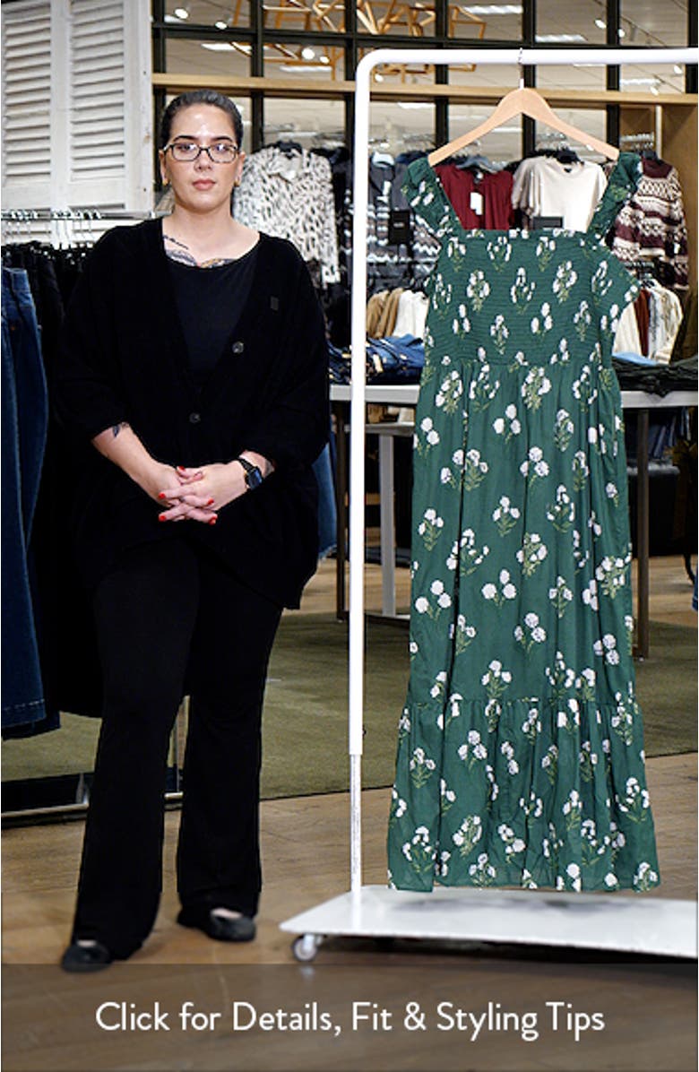 Kestrel Floral Smocked Cotton Maxi Sundress, sales video thumbnail