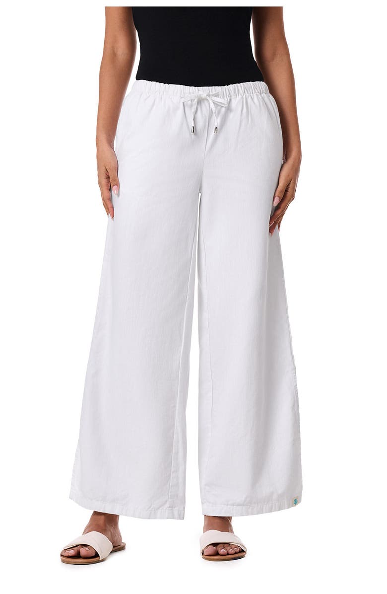 Coolibar Women's Chambray Wide Leg Pants - UPF 50+ Sun Protection - Enclave, Main, color, White Chambray