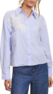 MINT VELVET Stripe Embroidered Shirt