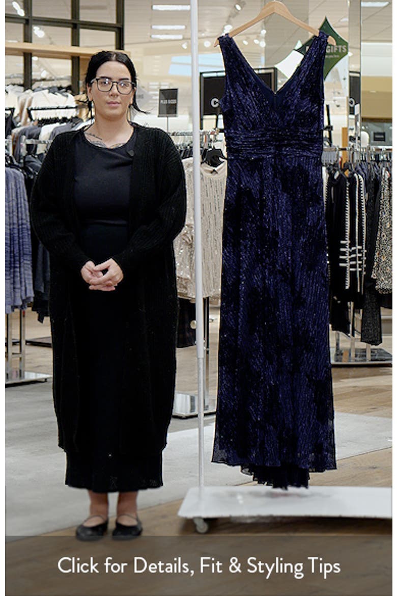 Flock Floral Metallic Crinkle Gown video