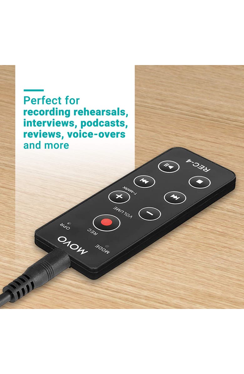 MOVO REC-4 Wired Remote Control for Zoom H2n, H4n Pro, H5 & H6 Portable Digital Handy Recorders, Alternate, color, Black