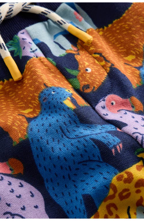 Mini Boden Kids' Dino Print Cotton Joggers In Blue