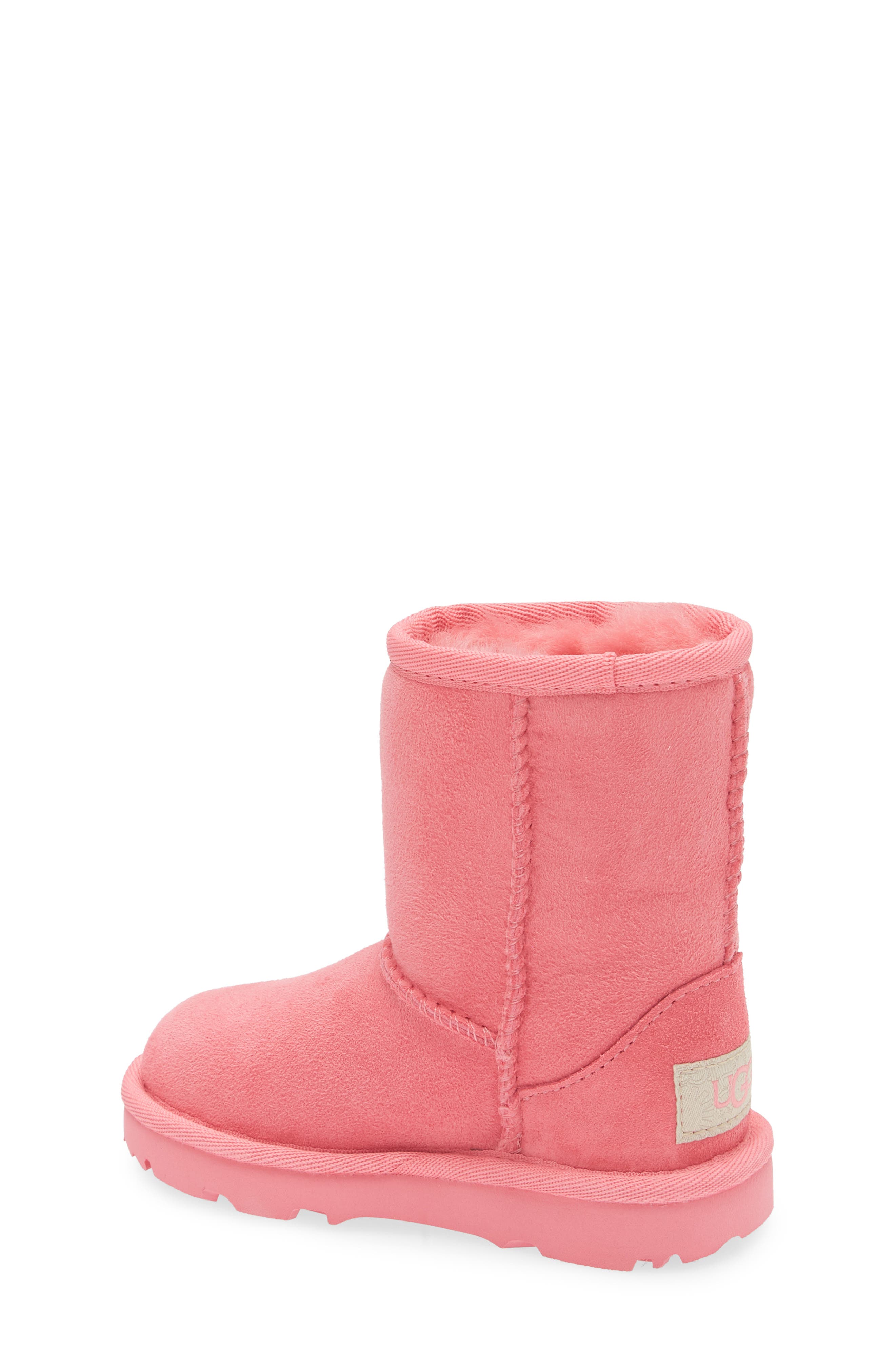UGG<sup>®</sup> Kids' Classic Short II Water Resistant Genuine Shearling Boot, Alternate, color, Pink Bloom