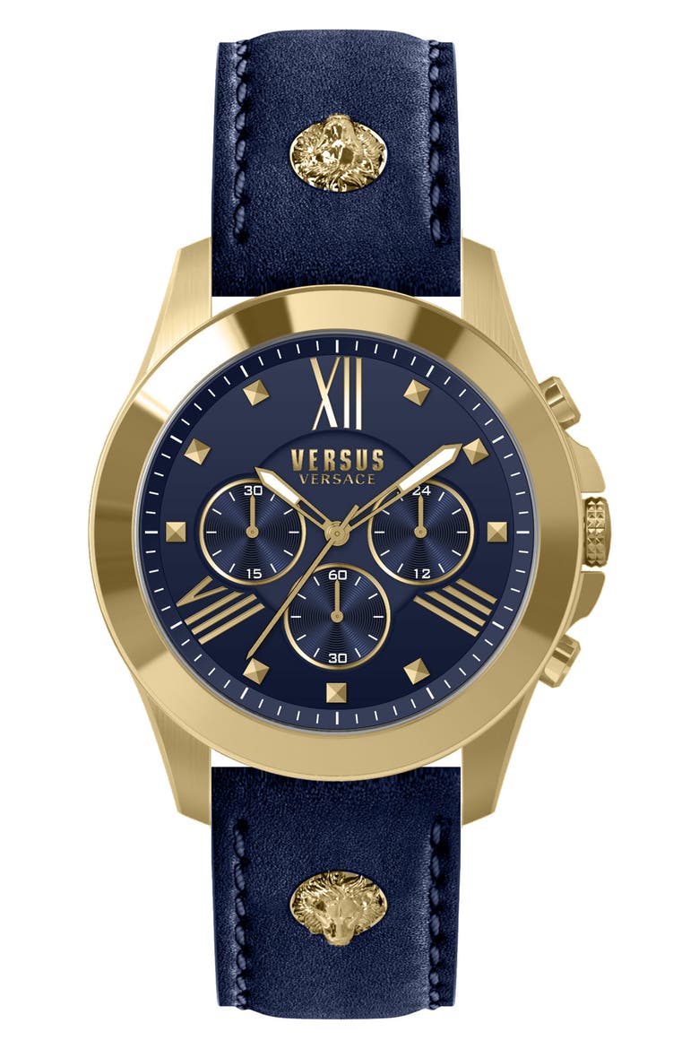 Versace Men's Chrono Lion Multifunction Strap Watch, 44mm, Main, color, GOLD