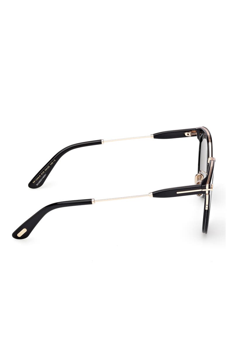 54mm Round Sunglasses, Alternate, color, BLACK ROSE GOLD / SMOKE